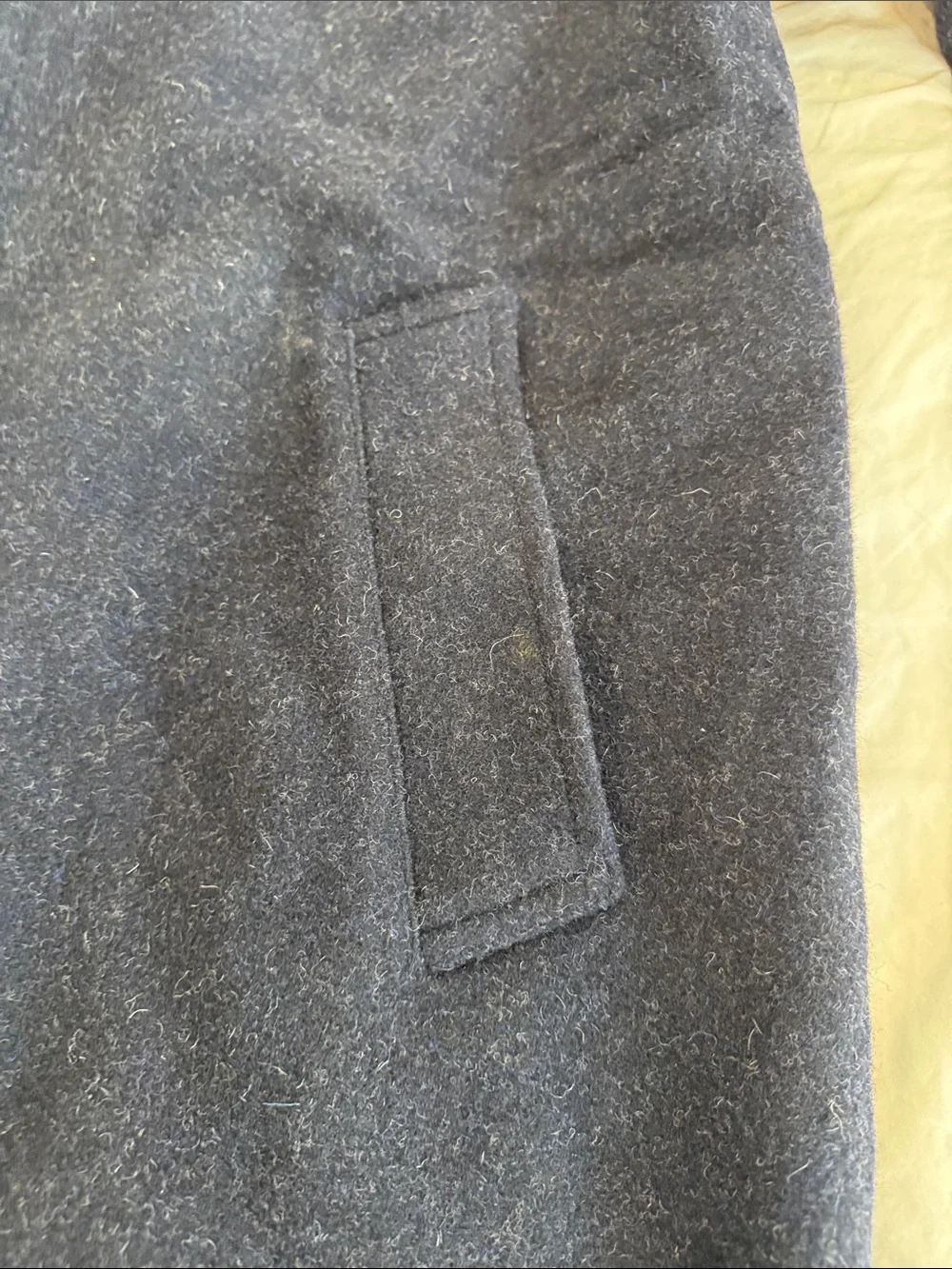 J. Crew Men's Dark Blue Wool Pea Coat,single breasted